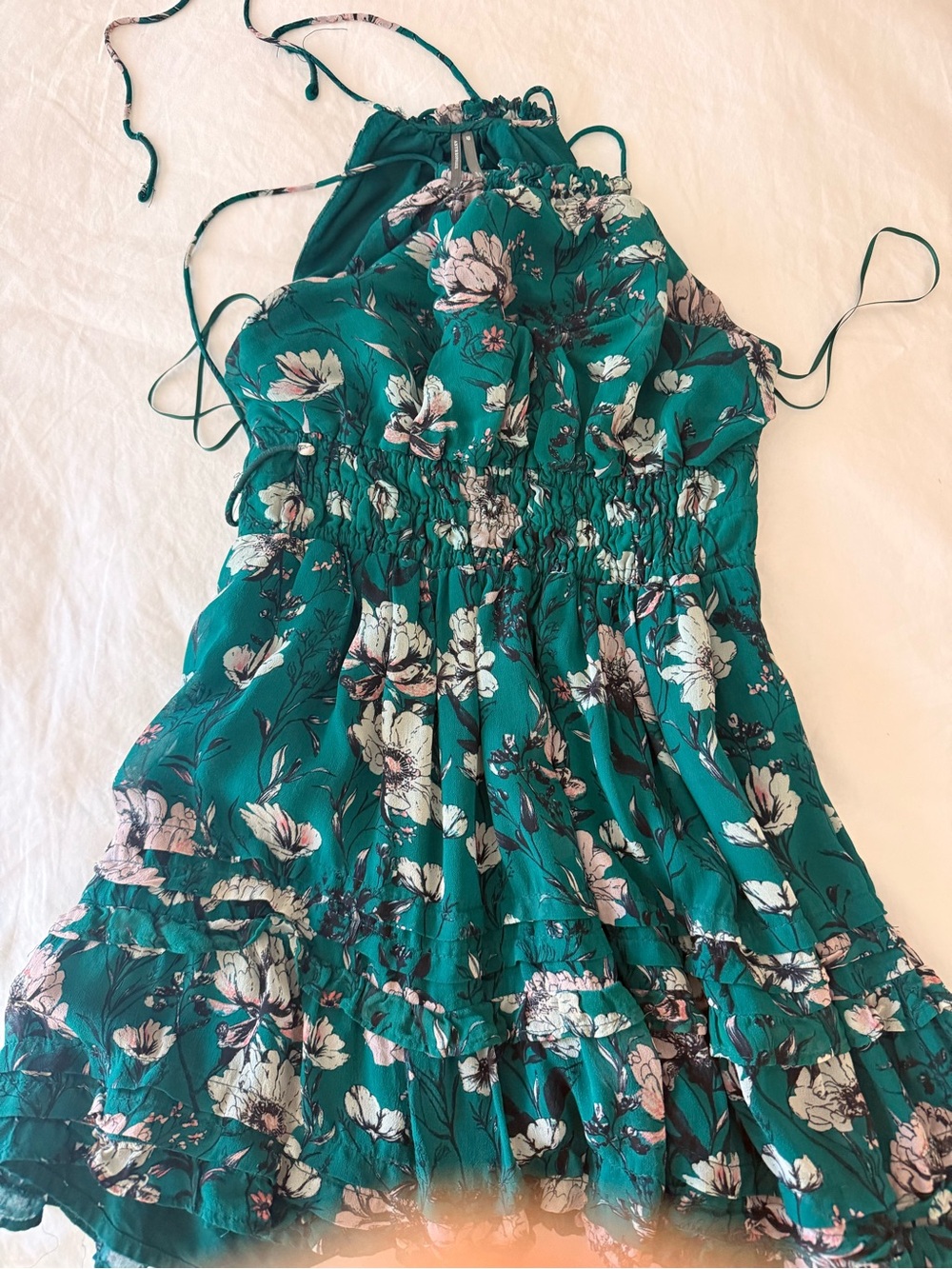 Anthropologie Women’s Teal Floral Sundress